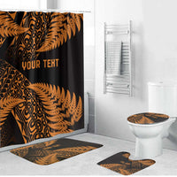 New Zealand Rugby Pacific Personalised Bathroom Set All Gold Maori Pasifika Fern Pattern LT9 Bathroom Set (4 pcs) Gold - Polynesian Pride