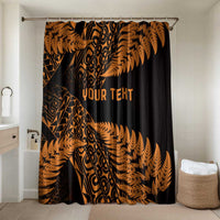 New Zealand Rugby Pacific Personalised Bathroom Set All Gold Maori Pasifika Fern Pattern LT9 Shower Curtain Only Gold - Polynesian Pride
