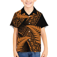 New Zealand Rugby Pacific Personalised Family Matching Puletasi and Hawaiian Shirt All Gold Maori Pasifika Fern Pattern
