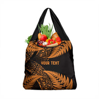 New Zealand Rugby Pacific Personalised Grocery Bag All Gold Maori Pasifika Fern Pattern