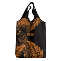 New Zealand Rugby Pacific Personalised Grocery Bag All Gold Maori Pasifika Fern Pattern