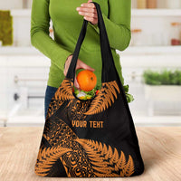 New Zealand Rugby Pacific Personalised Grocery Bag All Gold Maori Pasifika Fern Pattern