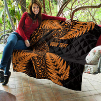New Zealand Rugby Pacific Personalised Quilt All Gold Maori Pasifika Fern Pattern