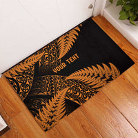 New Zealand Rugby Pacific Personalised Rubber Doormat All Gold Maori Pasifika Fern Pattern