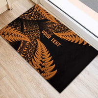 New Zealand Rugby Pacific Personalised Rubber Doormat All Gold Maori Pasifika Fern Pattern