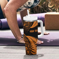 New Zealand Rugby Pacific Personalised Tumbler With Handle All Gold Maori Pasifika Fern Pattern