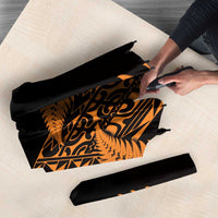 New Zealand Rugby Pacific Personalised Umbrella All Gold Maori Pasifika Fern Pattern LT9 - Polynesian Pride
