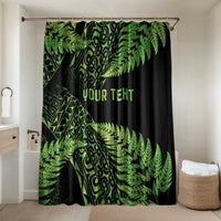 New Zealand Rugby Pacific Personalised Bathroom Set All Lime Maori Pasifika Fern Pattern LT9 Shower Curtain Only Lime - Polynesian Pride