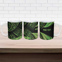 New Zealand Rugby Pacific Personalised Ceramic Mug All Lime Maori Pasifika Fern Pattern - Polynesian Pride