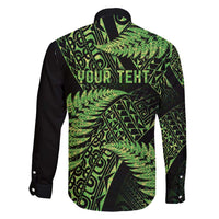 New Zealand Rugby Pacific Personalised Family Matching Short Sleeve Bodycon Dress and Hawaiian Shirt All Lime Maori Pasifika Fern Pattern