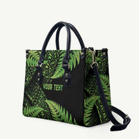 New Zealand Rugby Pacific Personalised Leather Bag All Lime Maori Pasifika Fern Pattern - Polynesian Pride