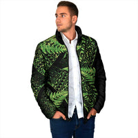 New Zealand Rugby Pacific Personalised Padded Jacket All Lime Maori Pasifika Fern Pattern - Polynesian Pride