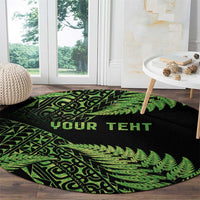 New Zealand Rugby Pacific Personalised Round Carpet All Lime Maori Pasifika Fern Pattern