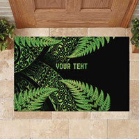 New Zealand Rugby Pacific Personalised Rubber Doormat All Lime Maori Pasifika Fern Pattern