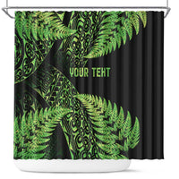 New Zealand Rugby Pacific Personalised Shower Curtain All Lime Maori Pasifika Fern Pattern