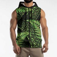 New Zealand Rugby Pacific Personalised Sleeveless Zip Hoodie All Lime Maori Pasifika Fern Pattern LT9 - Polynesian Pride