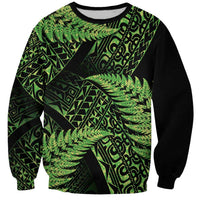 New Zealand Rugby Pacific Personalised Sweatshirt All Lime Maori Pasifika Fern Pattern