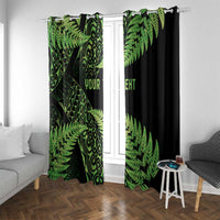 New Zealand Rugby Pacific Personalised Window Curtain All Lime Maori Pasifika Fern Pattern