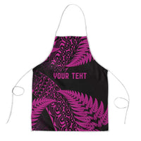 New Zealand Rugby Pacific Personalised Apron All Pink Maori Pasifika Fern Pattern LT9 Pink - Polynesian Pride