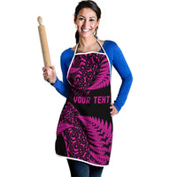 New Zealand Rugby Pacific Personalised Apron All Pink Maori Pasifika Fern Pattern LT9 - Polynesian Pride