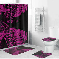 New Zealand Rugby Pacific Personalised Bathroom Set All Pink Maori Pasifika Fern Pattern LT9 Bathroom Set (4 pcs) Pink - Polynesian Pride