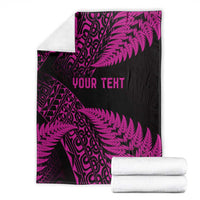New Zealand Rugby Pacific Personalised Blanket All Pink Maori Pasifika Fern Pattern