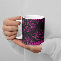 New Zealand Rugby Pacific Personalised Ceramic Mug All Pink Maori Pasifika Fern Pattern - Polynesian Pride