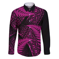 New Zealand Rugby Pacific Personalised Family Matching Mermaid Dress and Hawaiian Shirt All Pink Maori Pasifika Fern Pattern