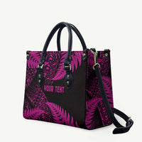 New Zealand Rugby Pacific Personalised Leather Bag All Pink Maori Pasifika Fern Pattern LT9 Pink - Polynesian Pride