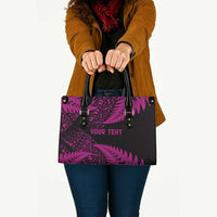 New Zealand Rugby Pacific Personalised Leather Bag All Pink Maori Pasifika Fern Pattern LT9 - Polynesian Pride
