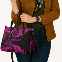 New Zealand Rugby Pacific Personalised Leather Bag All Pink Maori Pasifika Fern Pattern LT9 - Polynesian Pride