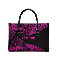 New Zealand Rugby Pacific Personalised Leather Bag All Pink Maori Pasifika Fern Pattern LT9 - Polynesian Pride