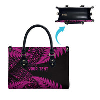 New Zealand Rugby Pacific Personalised Leather Bag All Pink Maori Pasifika Fern Pattern LT9 - Polynesian Pride