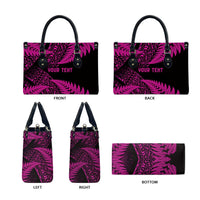New Zealand Rugby Pacific Personalised Leather Bag All Pink Maori Pasifika Fern Pattern LT9 - Polynesian Pride