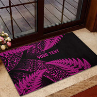 New Zealand Rugby Pacific Personalised Rubber Doormat All Pink Maori Pasifika Fern Pattern