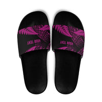 New Zealand Rugby Pacific Personalised Slide Sandals All Pink Maori Pasifika Fern Pattern LT9 Pink - Polynesian Pride