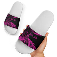 New Zealand Rugby Pacific Personalised Slide Sandals All Pink Maori Pasifika Fern Pattern LT9 - Polynesian Pride