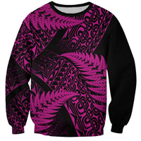 New Zealand Rugby Pacific Personalised Sweatshirt All Pink Maori Pasifika Fern Pattern