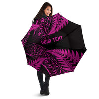New Zealand Rugby Pacific Personalised Umbrella All Pink Maori Pasifika Fern Pattern LT9 - Polynesian Pride