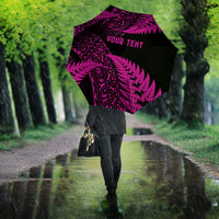 New Zealand Rugby Pacific Personalised Umbrella All Pink Maori Pasifika Fern Pattern LT9 - Polynesian Pride