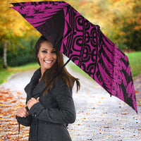 New Zealand Rugby Pacific Personalised Umbrella All Pink Maori Pasifika Fern Pattern LT9 - Polynesian Pride