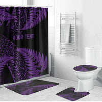New Zealand Rugby Pacific Personalised Bathroom Set All Purple Maori Pasifika Fern Pattern LT9 Bathroom Set (4 pcs) Purple - Polynesian Pride