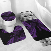New Zealand Rugby Pacific Personalised Bathroom Set All Purple Maori Pasifika Fern Pattern LT9 Mat Set Only (3 pcs) One Size Purple - Polynesian Pride