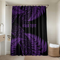 New Zealand Rugby Pacific Personalised Bathroom Set All Purple Maori Pasifika Fern Pattern LT9 Shower Curtain Only Purple - Polynesian Pride
