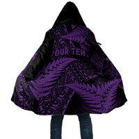 New Zealand Rugby Pacific Personalised Cloak All Purple Maori Pasifika Fern Pattern - Polynesian Pride