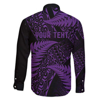 New Zealand Rugby Pacific Personalised Family Matching Mermaid Dress and Hawaiian Shirt All Purple Maori Pasifika Fern Pattern