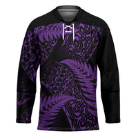 New Zealand Rugby Pacific Personalised Hockey Jersey All Purple Maori Pasifika Fern Pattern LT9 Unisex Purple - Polynesian Pride