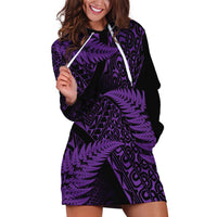 New Zealand Rugby Pacific Personalised Hoodie Dress All Purple Maori Pasifika Fern Pattern