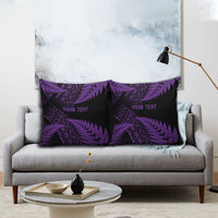 New Zealand Rugby Pacific Personalised Pillow Cover All Purple Maori Pasifika Fern Pattern - Polynesian Pride