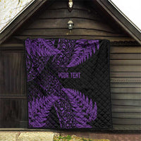 New Zealand Rugby Pacific Personalised Quilt All Purple Maori Pasifika Fern Pattern